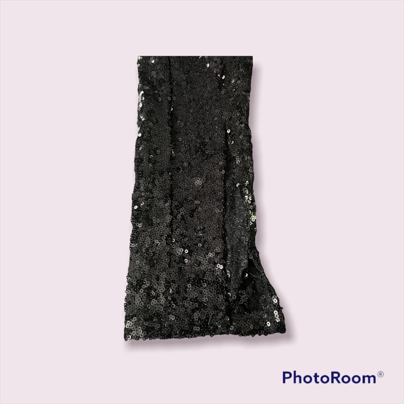Black sequin pants with split hem - Picture 2 of 5